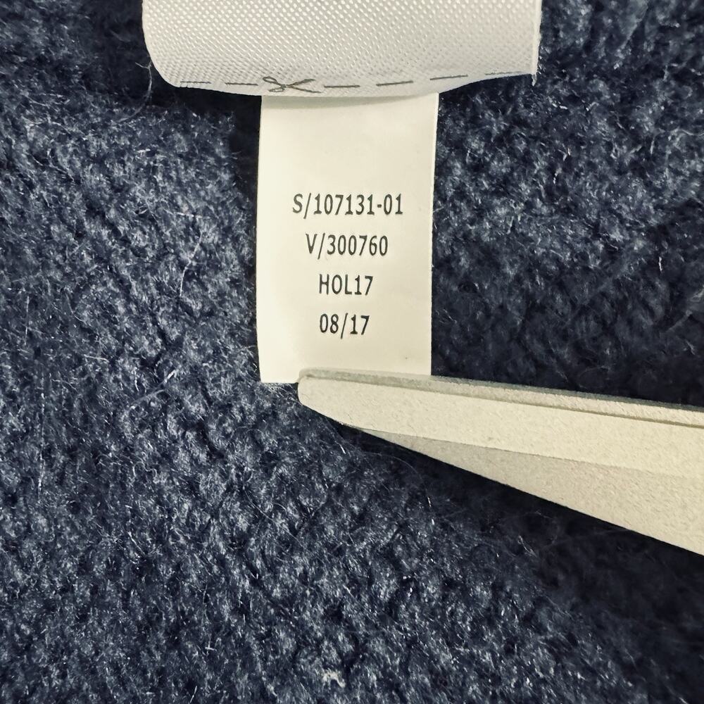 Banana Republic MED Navy Blue Wool Blend Fair Isle Pullover Sweater Preppy Ski - Picture 7 of 7